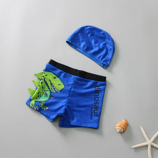 Boys' Dinosaur Print Boxer Shorts - Comfortable Polyester Swimwear - Aqova
