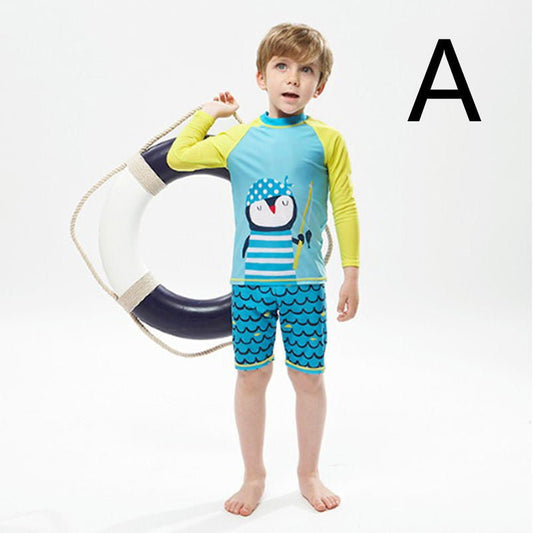 Boys Quick - Drying Split Swimsuit - Stylish Kids Swimwear for Summer Fun - Aqova