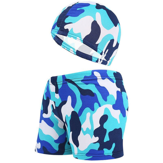 Cute Cartoon Beach Pants and Cap for Kids - Summer Swimwear Set - Aqova