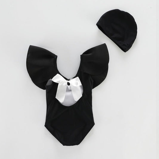 Lotus Leaf Open Back One - Piece Swimsuit for Girls - Comfortable Swimwear - Aqova