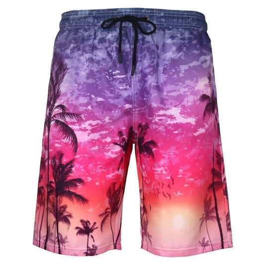 Men's Casual Beach Shorts - Octopus Print Plus Size Swimwear - Aqova