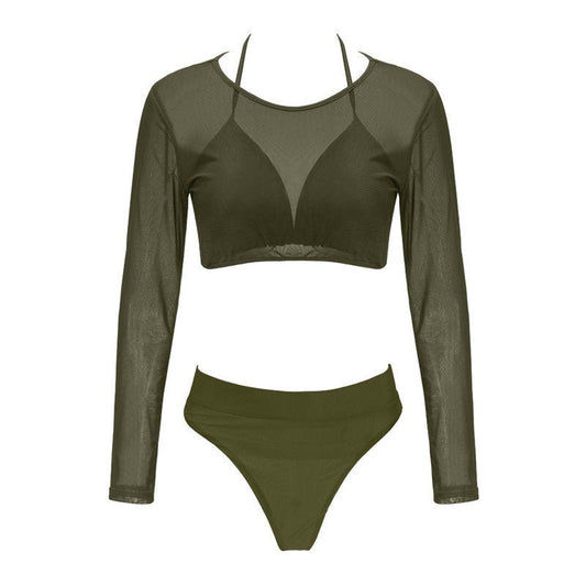 New European And American Split Swimsuit Mesh Bikini - Aqova