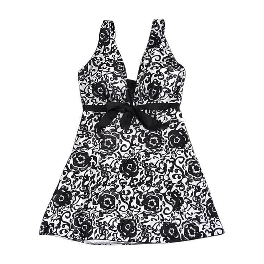 Print plus - size skirt split swimsuit - Aqova