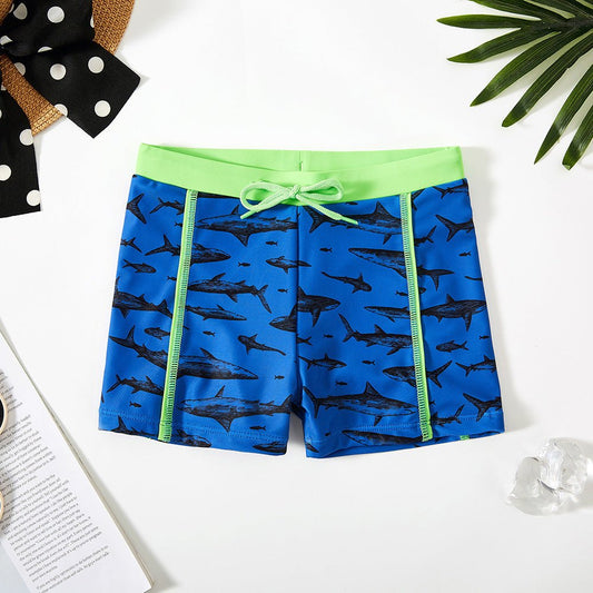 Quick - Drying Boys' Swim Trunks - Shark Design, Comfortable Fit - Aqova