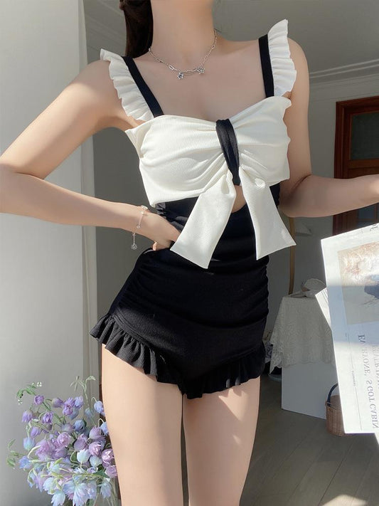 Women's Japanese Style One - Piece Swimsuit - High Waisted, Cute Design - Aqova