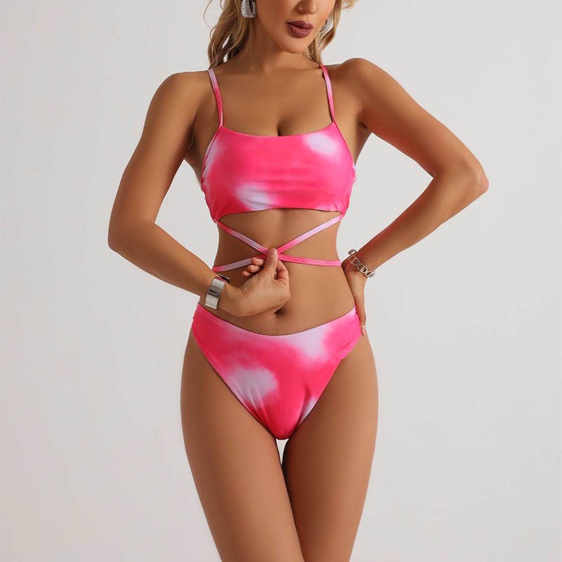 3pcs Tie Dye Print Bikini Set - Summer Beach Swimwear for Women - Aqova