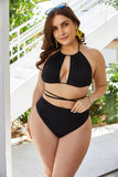 Amazon Foreign Trade Large Size 5XL New Black Sexy Bikini High Waist Slim Body Covering Belly Sexy Bikini - Aqova