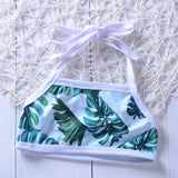 Baby Girls 2PCS Summer Swimsuit - Cute Leaf Print Kid's Swimwear - Aqova