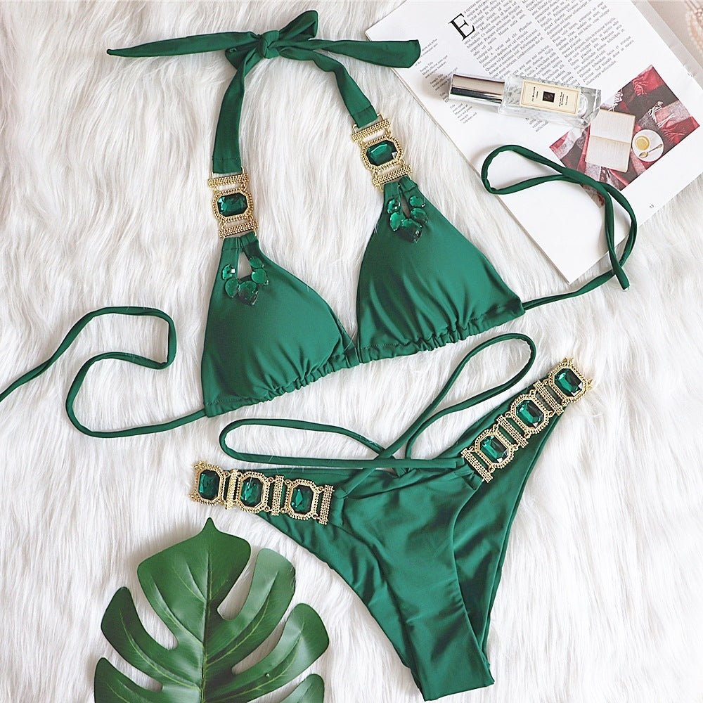 Bandage Split European and American Retro Swimsuit Women - Aqova