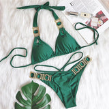 Bandage Split European and American Retro Swimsuit Women - Aqova