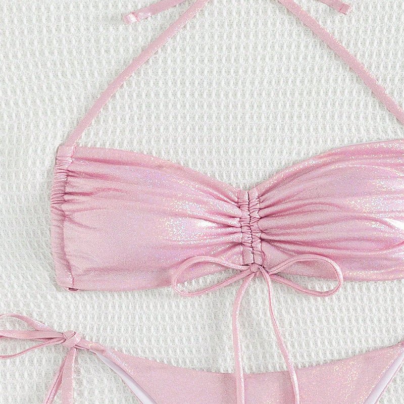 Bikini Drawstring Strap Swimsuit Reflective Women - Aqova