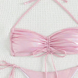 Bikini Drawstring Strap Swimsuit Reflective Women - Aqova