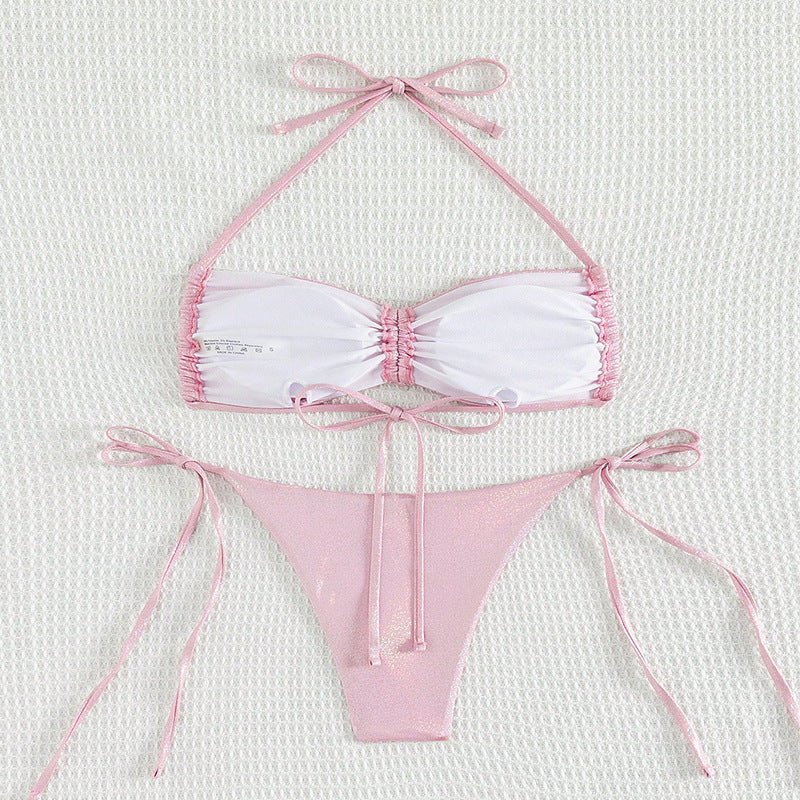 Bikini Drawstring Strap Swimsuit Reflective Women - Aqova