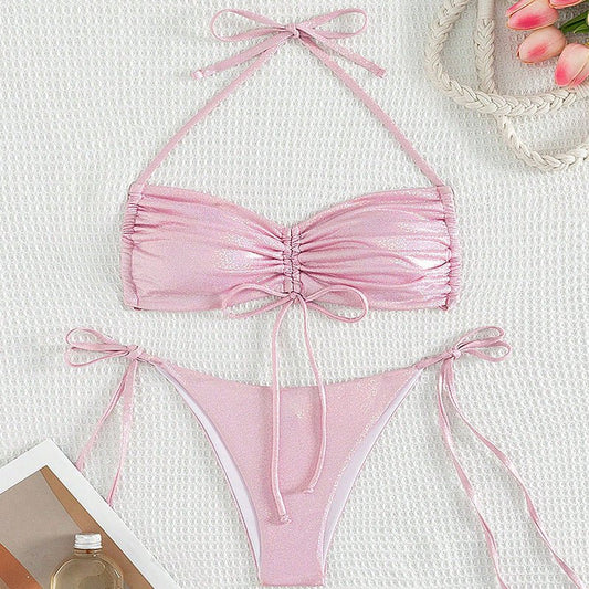 Bikini Drawstring Strap Swimsuit Reflective Women - Aqova
