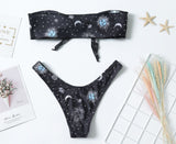 Bikini Print Split Tube Top Swimsuit Split Swimsuit Swimsuit - Aqova