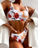 Bikini Print Swimsuit Thin Belt Briefs - Aqova