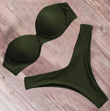 Bikini solid color split ladies swimwear - Aqova