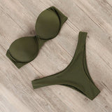 Bikini solid color split ladies swimwear - Aqova