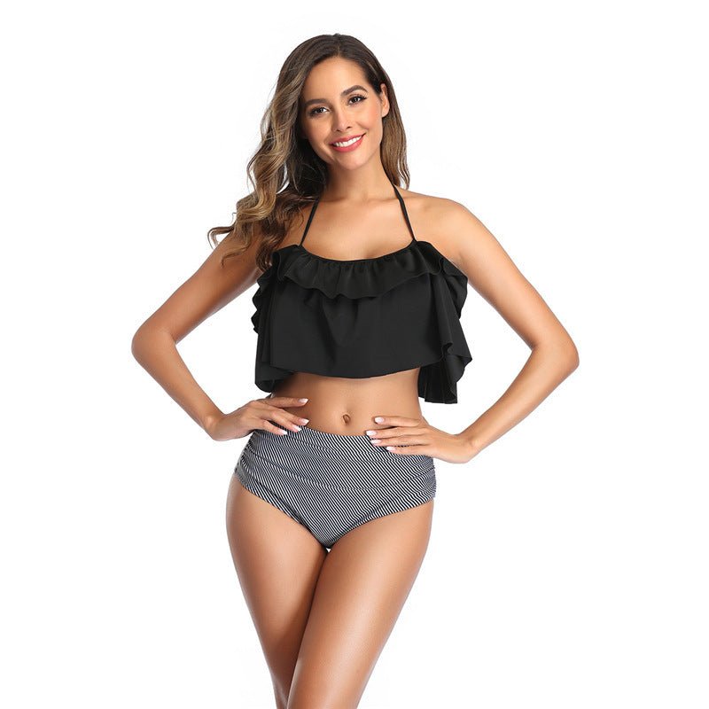 Bikini Split Swimsuit European And American Cross - border High Waist Printing - Aqova