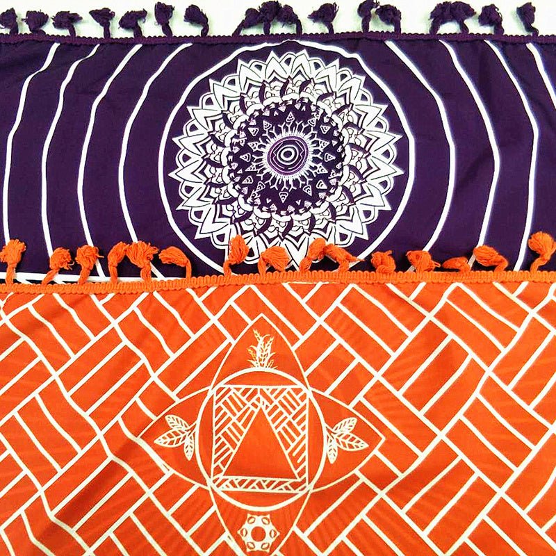 Bohemia India Mandala Blanket - Versatile Beach Yoga Mat & Sofa Cushion - Aqova