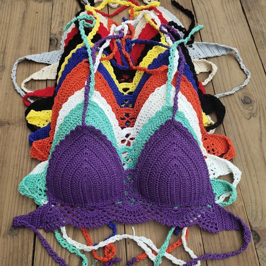 Boho Crochet Bra - Sexy Backless Swimwear for Stylish Women - Aqova