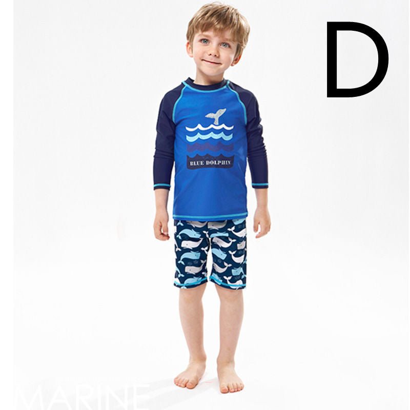 Boys Quick - Drying Split Swimsuit - Stylish Kids Swimwear for Summer Fun - Aqova