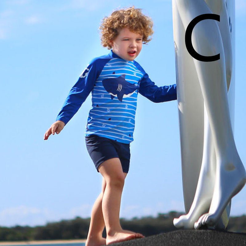 Boys Quick - Drying Split Swimsuit - Stylish Kids Swimwear for Summer Fun - Aqova