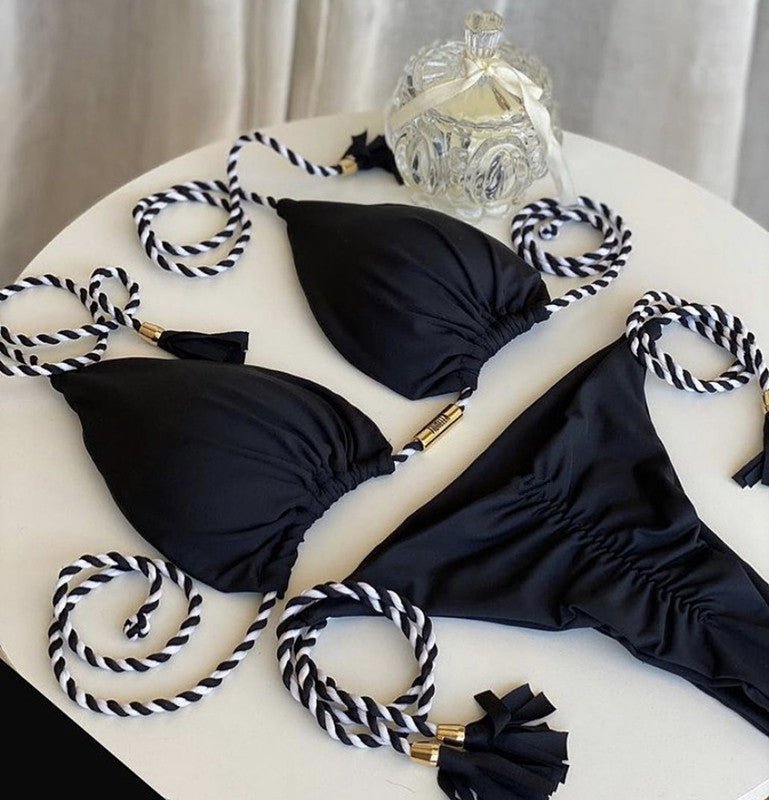 Braided Bikini Triangle Bag Swimsuit - Aqova