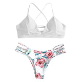Braided Rope Bikini Swimsuit Printed Bikini Swimsuit - Aqova