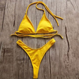 Brazilian Girls Swimming Suits Bikini Small Cup High Cut - Aqova