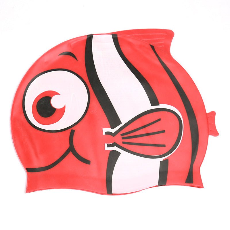 Cartoon Children's Swimming Cap - Waterproof Ear Protection for Kids - Aqova