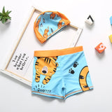 Cartoon Dinosaur Swimming Trunks Set for Boys - Fun & Colorful Swimwear - Aqova