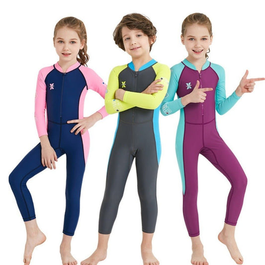 Cartoon Long - Sleeved Wetsuit - Quick - Drying Sunscreen Swimwear for Kids - Aqova