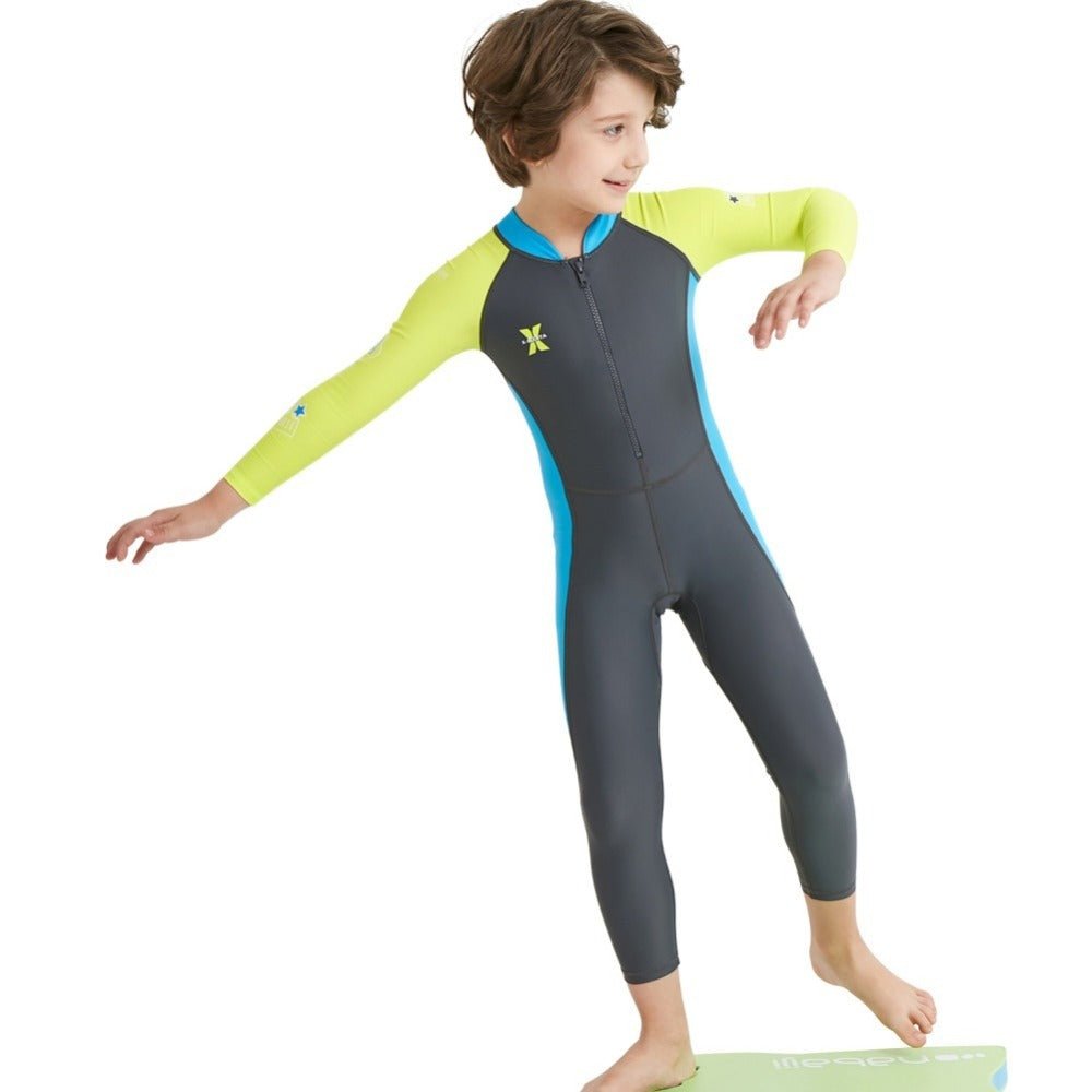 Cartoon Long - Sleeved Wetsuit - Quick - Drying Sunscreen Swimwear for Kids - Aqova