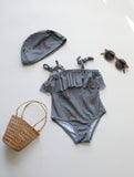 Children's High Elastic Sun Protection Swimsuit - Quick - Drying & Floral Design - Aqova