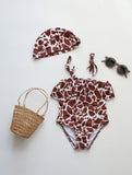 Children's High Elastic Sun Protection Swimsuit - Quick - Drying & Floral Design - Aqova