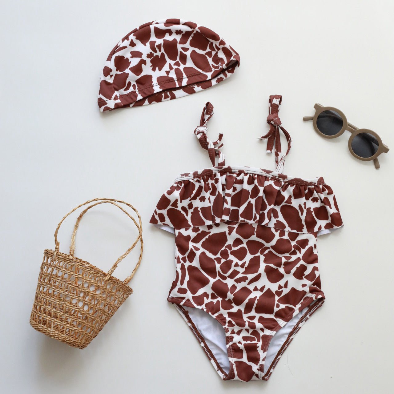 Children's High Elastic Sun Protection Swimsuit - Quick - Drying & Floral Design - Aqova