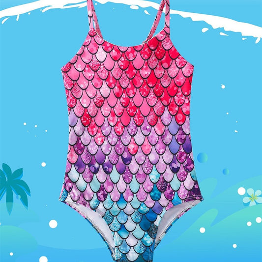 Children's Mermaid One - Piece Swimsuit - Cute Design for Young Swimmers - Aqova