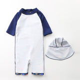 Children's One - Piece Surf Suit - Navy Blue Swimwear for Pool Fun - Aqova