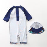 Children's One - Piece Surf Suit - Navy Blue Swimwear for Pool Fun - Aqova
