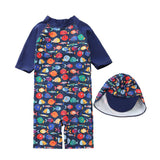 Children's One - Piece Surf Suit - Navy Blue Swimwear for Pool Fun - Aqova