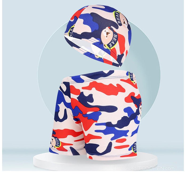 Children's Swim Trunks & Cap Set - Fun Dinosaur & Car Racing Designs - Aqova
