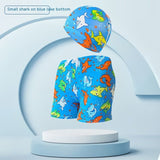 Children's Swim Trunks & Cap Set - Fun Dinosaur & Car Racing Designs - Aqova