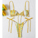 Chinese Style Printed Sub - system Belt Swimsuit - Aqova