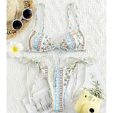 Chinese Style Printed Sub - system Belt Swimsuit - Aqova