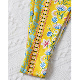 Chinese Style Printed Sub - system Belt Swimsuit - Aqova