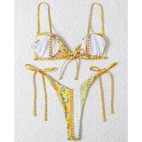 Chinese Style Printed Sub - system Belt Swimsuit - Aqova