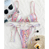 Chinese Style Printed Sub - system Belt Swimsuit - Aqova