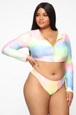Colorful Plus Size Long Sleeve Zipper Swimsuit for Women – Sexy & Durable - Aqova