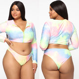 Colorful Plus Size Long Sleeve Zipper Swimsuit for Women – Sexy & Durable - Aqova